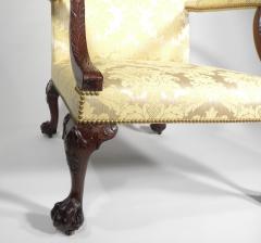 A GEORGE II STYLE MAHOGANY LIBRARY ARMCHAIR - 3300025