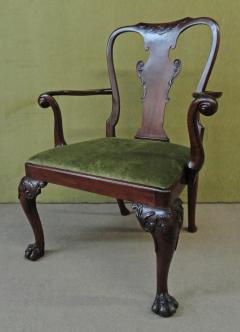 A GEORGE II WALNUT OPEN ARMCHAIR - 2771678