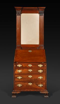 A GEORGE III MAHOGANY ONE DOOR BUREAU BOOKCASE - 2771259