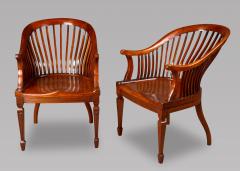 A GOOD PAIR OF WALNUT CLUB CHAIRS - 771592