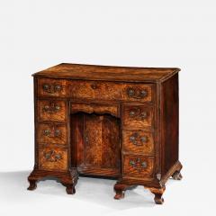 A George II Fiddleback Walnut Kneehole Desk - 4727522
