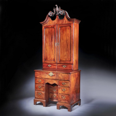 A George II Irish Mahogany Secretaire Kneehole Bookcase Att C Hearn - 3123656