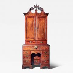 A George II Irish Mahogany Secretaire Kneehole Bookcase Att C Hearn - 3130487