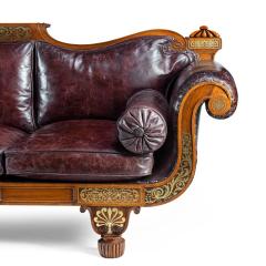 A George IV Brass Inlaid Rosewood Country House Three Seater Sofa - 1238419