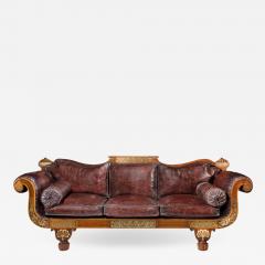 A George IV Brass Inlaid Rosewood Country House Three Seater Sofa - 1242286