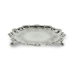 A George IV crested silver tray - 3481165