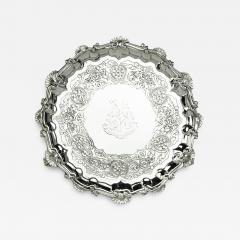 A George IV crested silver tray - 3482207