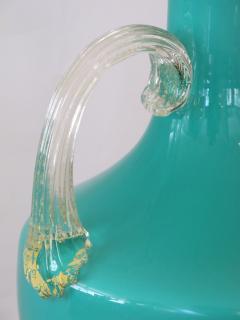 A Good Pair of Italian Murano Teal Cased Glass Urn Form Lamps - 426927