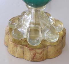 A Good Pair of Italian Murano Teal Cased Glass Urn Form Lamps - 426928