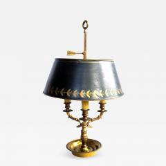 A Good Quality French Gilt Bronze Bouillotte Lamp with Tole Shade - 553537