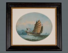 A Good Set of Four Oil on Linen Paintings of Chinese Junks by NC - 873603