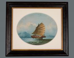 A Good Set of Four Oil on Linen Paintings of Chinese Junks by NC - 873604