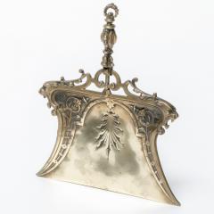 A Gothic Revival Solid Brass Crumb Tray with Tigers Heads Floral Decors - 4188815