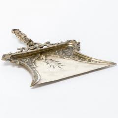 A Gothic Revival Solid Brass Crumb Tray with Tigers Heads Floral Decors - 4188816