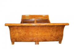 A Graceful 19th Century Austrian Biedermeier Burlwood Lit de Bateau Bed - 3298781