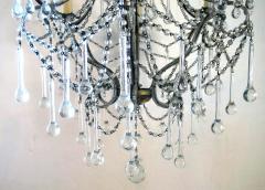 A Graceful Pair of Italian Cage Frame Beaded Chandeliers - 602281