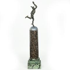 A Grand Tour Regency bronze figure of Mercury Hermes on a marble column - 3159048