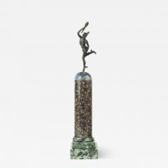 A Grand Tour Regency bronze figure of Mercury Hermes on a marble column - 3161378