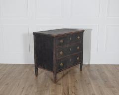 A Gustavian style chest of drawers in black with beautiful patina - 4223216