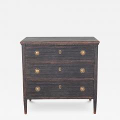 A Gustavian style chest of drawers in black with beautiful patina - 4225701