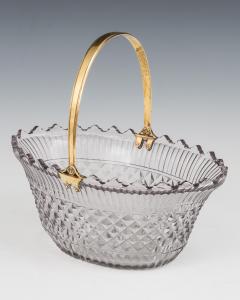 A HIGHLY UNUSUAL AUSTRIAN ORMOLU MOUNTED CUT GLASS BASKET - 3960375