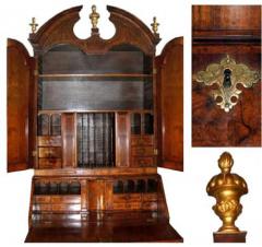 A Handsome 18th Century Burl Walnut Queen Anne Secretaire - 3501260