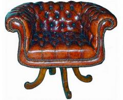 A Handsome Edwardian Chesterfield Swivel Desk Chair - 3298794