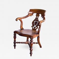 A Handsome English Yew Wood Captains Chair - 2395040