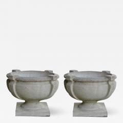 A Handsome Pair of Cast Stone Garden Urns - 535912