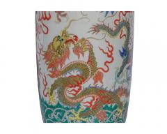 A Highly Rare Pair of Monumental Qing Dynasty Rouleau Porcelain Dragon Vases - 3913144