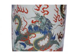 A Highly Rare Pair of Monumental Qing Dynasty Rouleau Porcelain Dragon Vases - 3913147