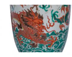 A Highly Rare Pair of Monumental Qing Dynasty Rouleau Porcelain Dragon Vases - 3913148