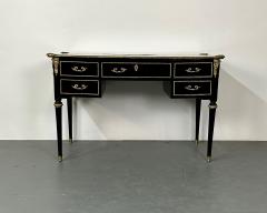 A Hollywood Regency Ebony Desk Writing Table or Vanity Bronze Mounted 1930s - 2899348