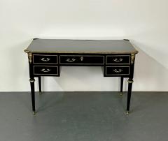 A Hollywood Regency Ebony Desk Writing Table or Vanity Bronze Mounted 1930s - 2899349