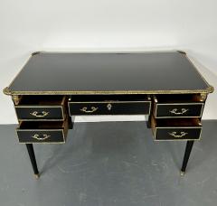 A Hollywood Regency Ebony Desk Writing Table or Vanity Bronze Mounted 1930s - 2899352