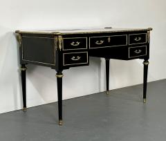 A Hollywood Regency Ebony Desk Writing Table or Vanity Bronze Mounted 1930s - 2899355