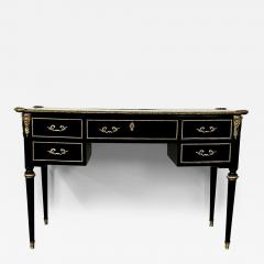 A Hollywood Regency Ebony Desk Writing Table or Vanity Bronze Mounted 1930s - 2902226