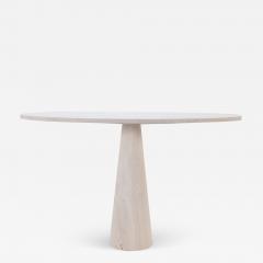 A Italian Modern oblong travertine pedestal console table C 1970  - 2691514