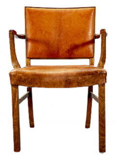 A J Iversen 1950s A J Iversen leather and mahogany armchair - 2985373