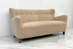 A J Iversen Danish Cabinetmaker Sofa in Sheepskin Attributed to A J Iversen C 1940 - 3705037