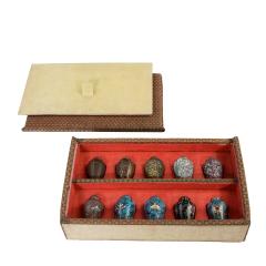 A Japanese Cloisonn Sample Set Comprising 10 Small Metal Vases - 1316227