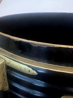 A Japanese Meiji Period Black Lacquer Hokai Lidded Box with Brass Mounts - 3482870