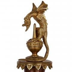 A Japonisme gilt bronze and brass three piece clock set - 4121636