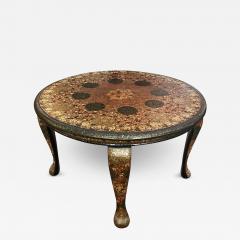 A Kashmir Lacquered Wood Circular Low Coffee Table - 3498040