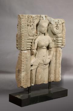 A Khmer Stone Sculpture of An Aspara Dancer - 4463309