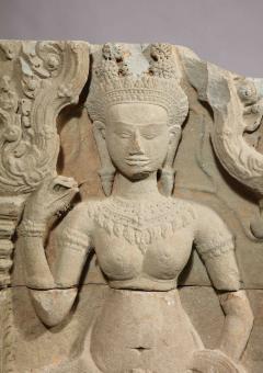 A Khmer Stone Sculpture of An Aspara Dancer - 4463311