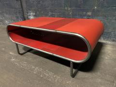 A Krynsky Capsule Shaped Cocktail table made from bent steel tubing and reclaimed metal - 4033431