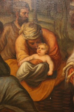 A LARGE ANTIQUE OIL ON CANVAS DEPICTING BABY JESUS - 3565935