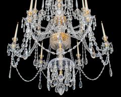 A LARGE GEORGE III STYLE 12 LIGHT CRYSTAL CHANDELIER - 3787543