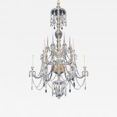 A LARGE GEORGE III STYLE 12 LIGHT CRYSTAL CHANDELIER - 3789317